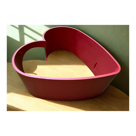 Heart-Shaped ❤️  Wine Bottle Holder – 3D Printed Red PLA Stand