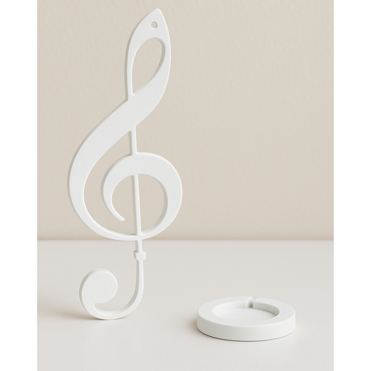Treble Clef 🎼 Candle Holder – 3D Printed Minimalist Music Decor