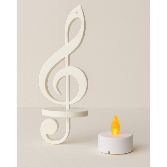 Treble Clef 🎼 Candle Holder – 3D Printed Minimalist Music Decor
