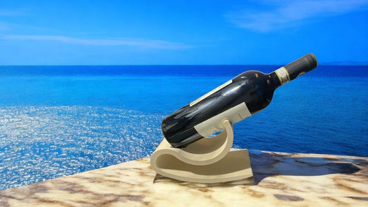 Balancing Wine Bottle Holder – 3D Printed PLA-Wood Stand – Kinetic Floating Wine Rack – Modern Gift for Wine Lovers