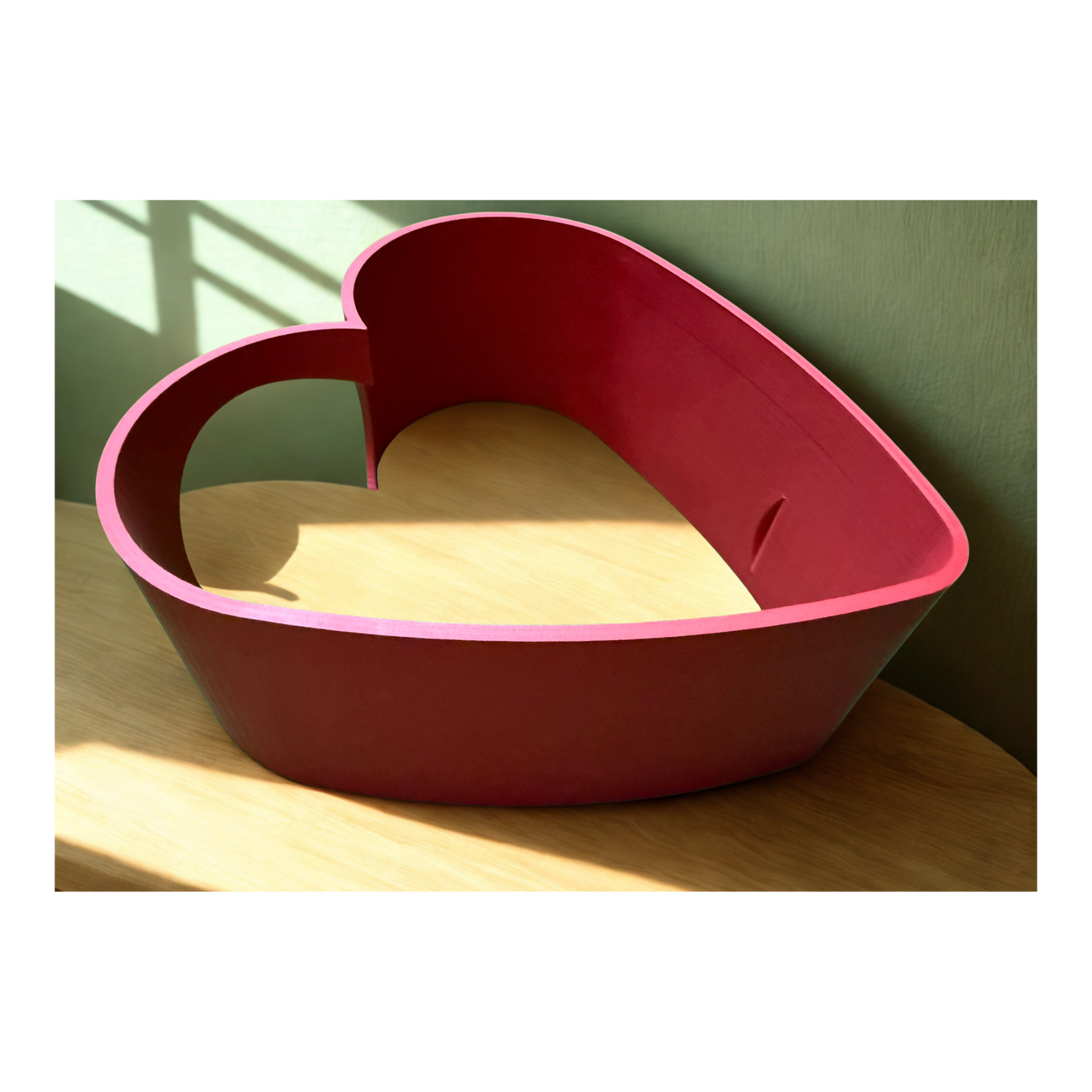 Heart-Shaped ❤️  Wine Bottle Holder – 3D Printed Red PLA Stand