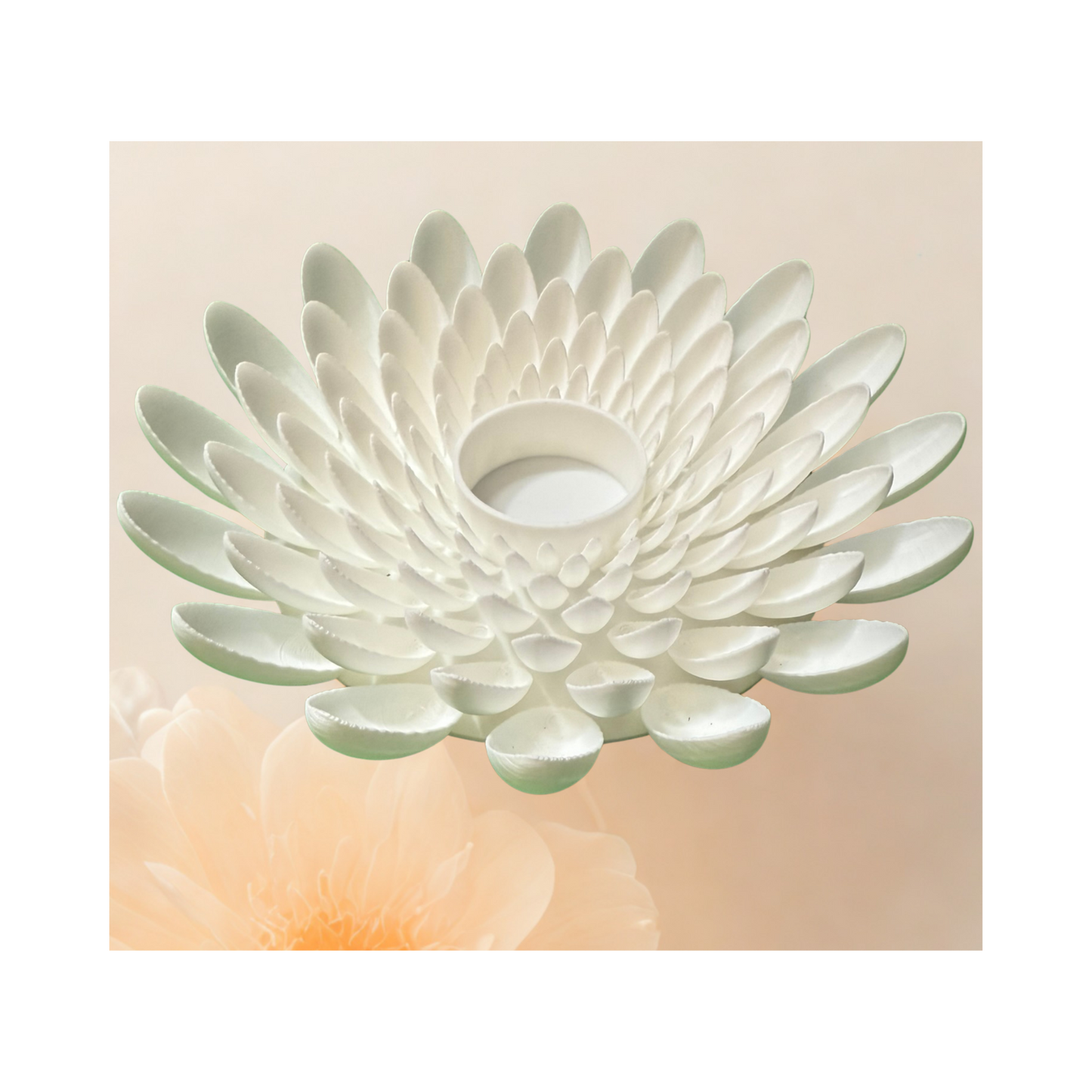 🌸 Floral Candle Holder – 3D Printed
