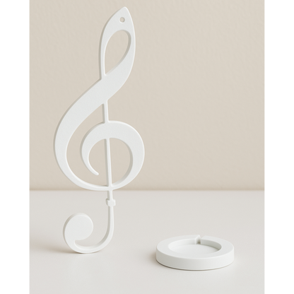 Treble Clef 🎼 Candle Holder – 3D Printed Minimalist Music Decor