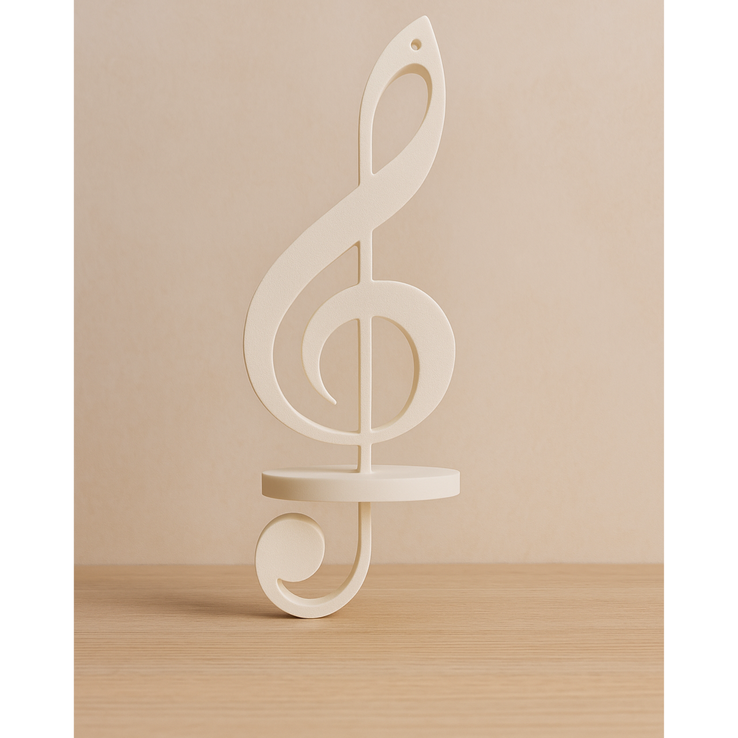Treble Clef 🎼 Candle Holder – 3D Printed Minimalist Music Decor