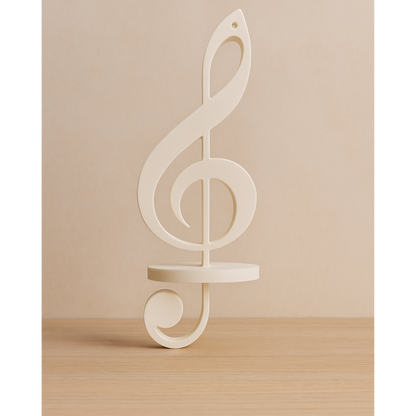 Treble Clef 🎼 Candle Holder – 3D Printed Minimalist Music Decor