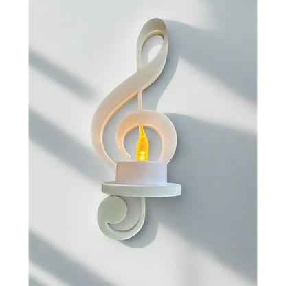 Treble Clef 🎼 Candle Holder – 3D Printed Minimalist Music Decor